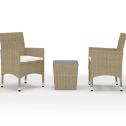 Conjunto de jardín VidaXL 2 sillones+1 mesita de ratán
