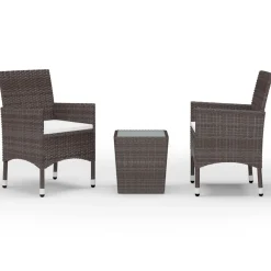 Conjunto de jardín VidaXL 2 sillones+1 mesita de ratán