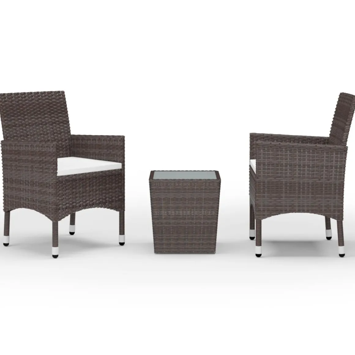 Conjunto de jardín VidaXL 2 sillones+1 mesita de ratán