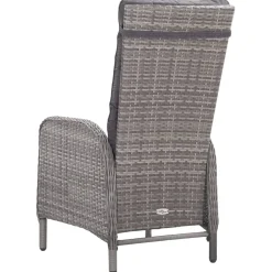 Conjunto de jardín VidaXL 2 sillones reclinables+1 mesita de ratán