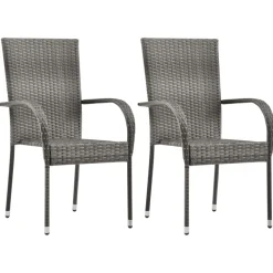 Conjunto de jardín VidaXL 2 sillas+1 mesa tapa vidrio