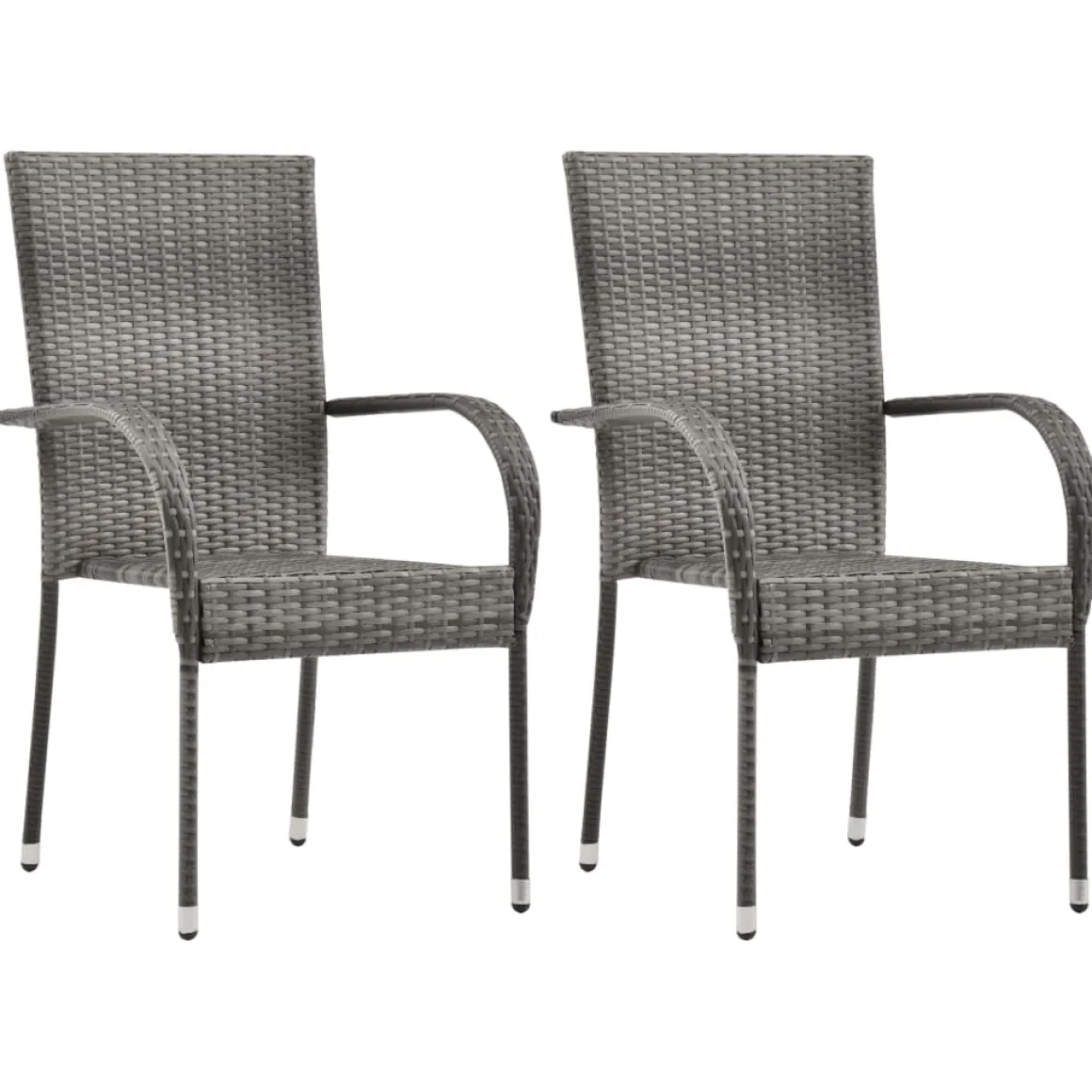 Conjunto de jardín VidaXL 2 sillas+1 mesa tapa vidrio