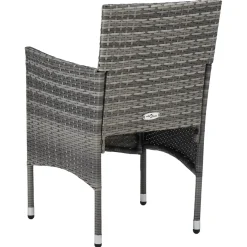 Conjunto de jardín VidaXL 2 sillones+1 mesa tapa vidrio