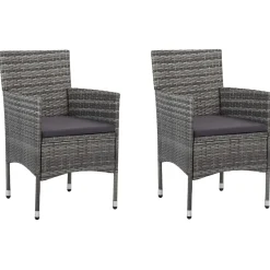 Conjunto de jardín VidaXL 2 sillones+1 mesa tapa vidrio