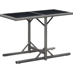 Conjunto de jardín VidaXL 2 sillones+1 mesa tapa vidrio