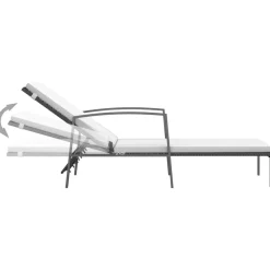 Conjunto de jardín VidaXL 2 tumbonas+1 mesita ratán