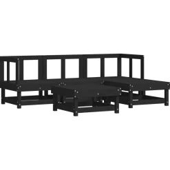 Conjunto de jardín Vila 5 piezas madera maciza de pino 62x183x121,5 cm