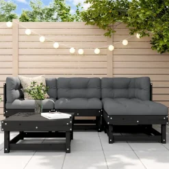Conjunto de jardín Vila 5 piezas madera maciza de pino 62x183x121,5 cm