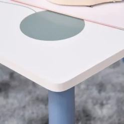 Conjunto de mesa y 2 sillas infantiles Blue Sky Homcom blanco/azul