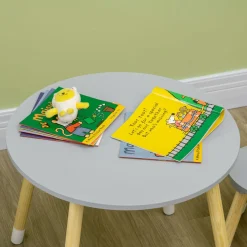 Conjunto de mesa y 2 sillas infantiles Star Homcom gris