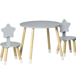 Conjunto de mesa y 2 sillas infantiles Star Homcom gris