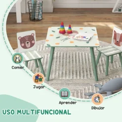 Conjunto de mesa y 2 sillas infantiles River Zonekiz +3A