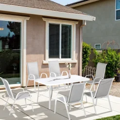 Conjunto de mesa y 6 sillas de jardín Camuy Outsunny gris