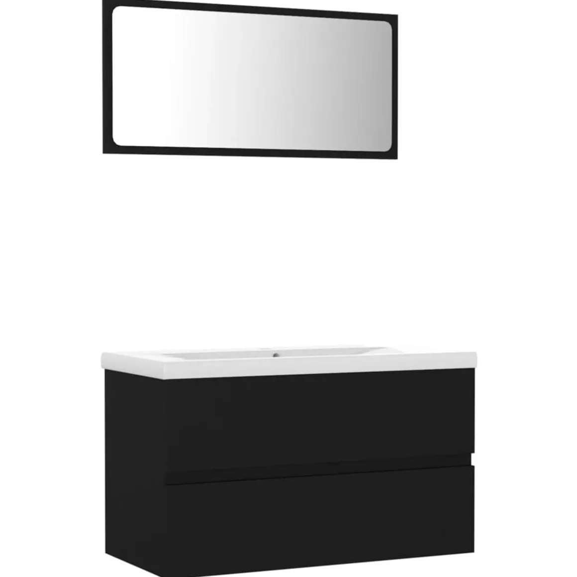 Conjunto de muebles de baño Dominica negro 45x80x38,5 cm