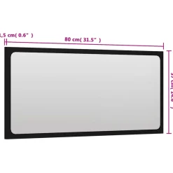 Conjunto de muebles de baño Dominica negro 45x80x38,5 cm