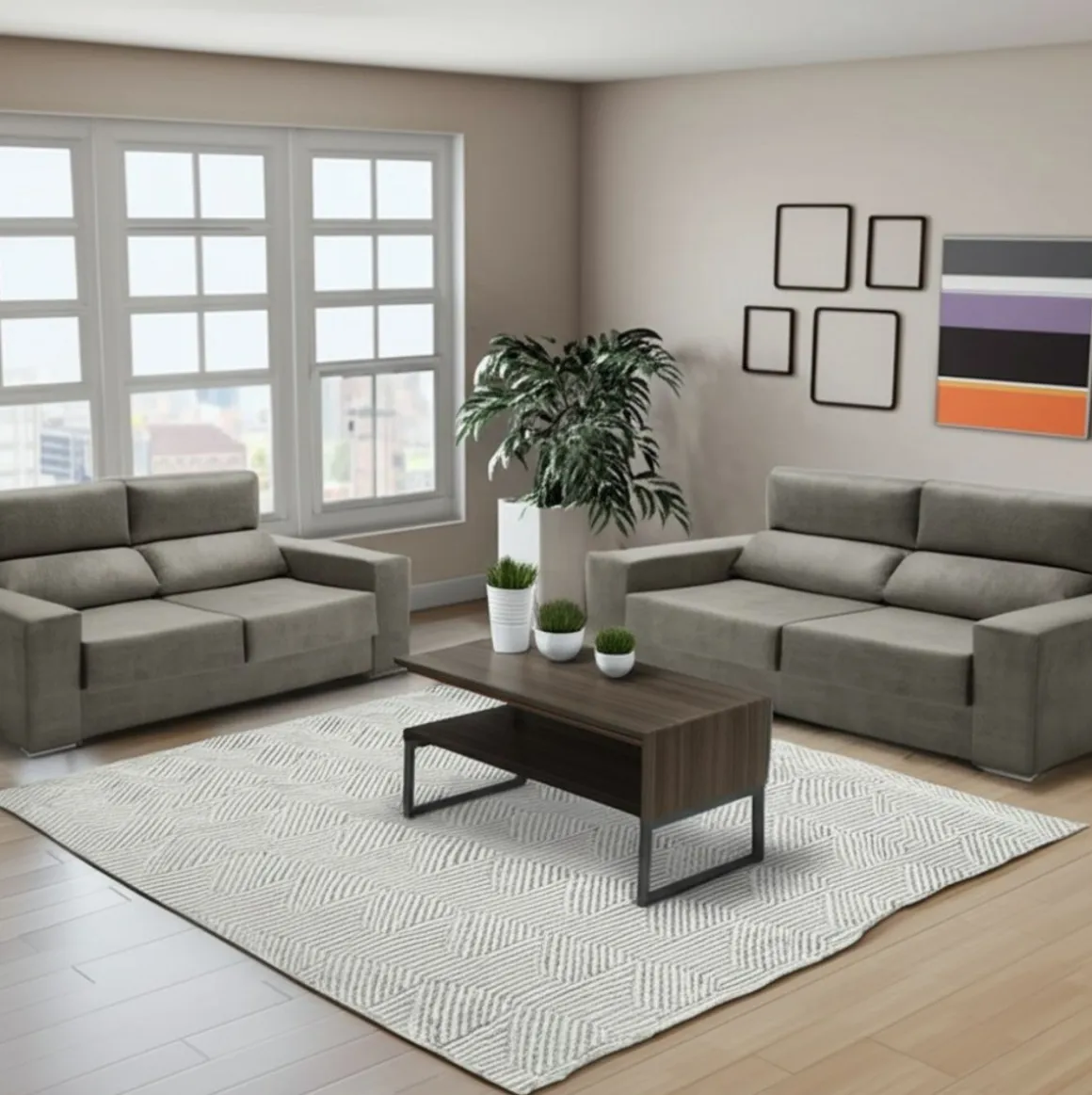 Conjunto de sofás Alice Velare 3 + 2 respaldo reclinable