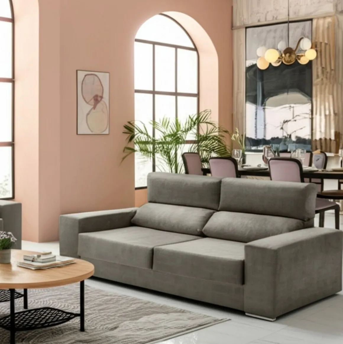 Conjunto de sofás Alice Velare 3 + 2 respaldo reclinable