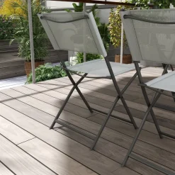 Conjunto de terraza Atessa Outsunny 4 sillas + mesa gris