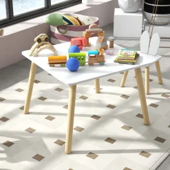 Conjunto infantil Dalia Aiyaplay mesa + 2 sillas +3A blanco/natural