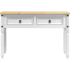 Consola Adriana 2 cajones blanco/natural 73x115x46 cm