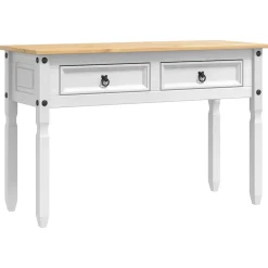 Consola Adriana 2 cajones blanco/natural 73x115x46 cm