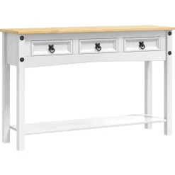 Consola Adriana 3 cajones + 1 estante blanco/natural 73x114x34,5 cm