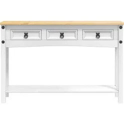 Consola Adriana 3 cajones + 1 estante blanco/natural 73x114x34,5 cm