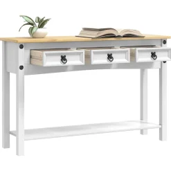 Consola Adriana 3 cajones + 1 estante blanco/natural 73x114x34,5 cm
