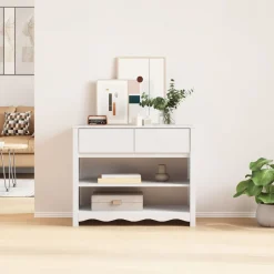 Consola Capri 2 estantes + 2 cajones blanco 73x89,5x37 cm