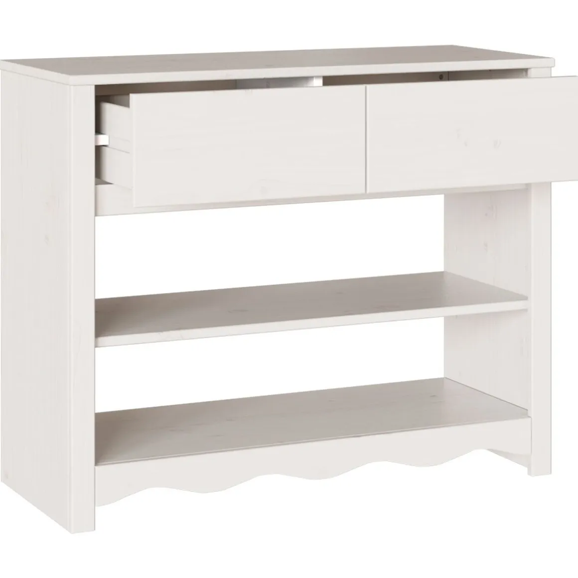 Consola Capri 2 estantes + 2 cajones blanco 73x89,5x37 cm