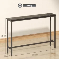 Consola Perla Homcom con 2 estantes negro/blanco 81x100x30 cm