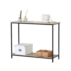 Consola Provenza con estante inferior negro/natural 81x106x35 cm