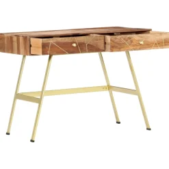 Consola recibidor Bayu 2 cajones madera maciza de sheesham natural 75x100x55 cm