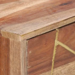 Consola recibidor Bayu 2 cajones madera maciza de sheesham natural 75x100x55 cm