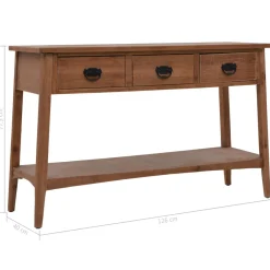 Consola recibidor Folk 3 cajones + estante marrón 77,5x126x40 cm