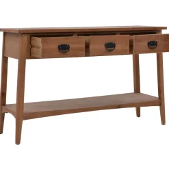 Consola recibidor Folk 3 cajones + estante marrón 77,5x126x40 cm