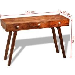 Consola recibidor Kalm madera maciza de sheesham natural 76x116x42 cm