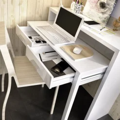 Consola Seven diseño extensible blanco brillo 99x88x36 cm