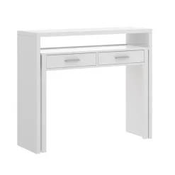 Consola Seven diseño extensible blanco brillo 99x88x36 cm
