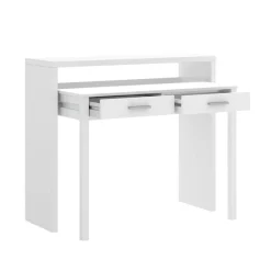 Consola Seven diseño extensible blanco brillo 99x88x36 cm