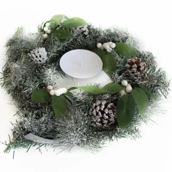 Corona Adviento porta velas 35 cm