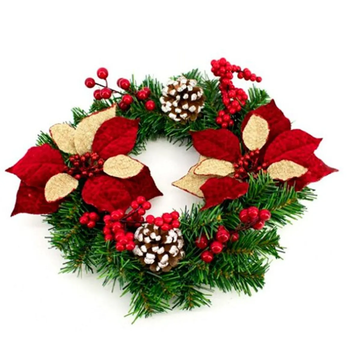 Corona navideña Poinsetia bicolor 36 cm