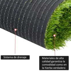 Césped artificial tipo alfombra exterior verde 25 mm