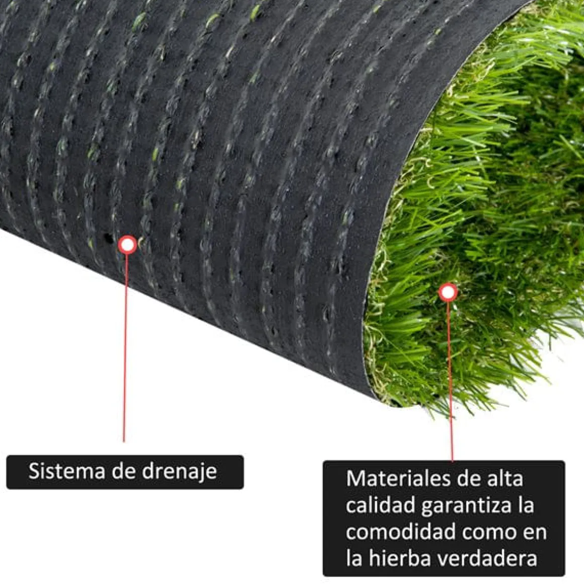 Césped artificial tipo alfombra exterior verde 25 mm
