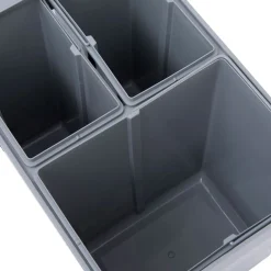 Cubo de basura Homcom 3 contenedores extraíble gris 41,8x48x34,2 cm