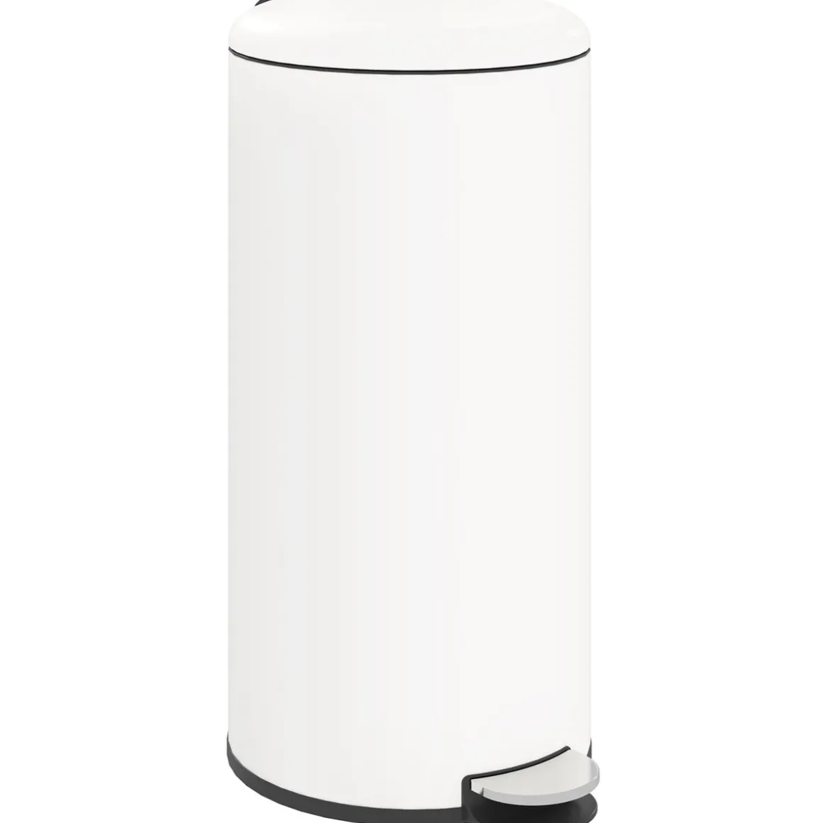 Cubo de basura Vela Homcom 30L con pedal + cubo extraíble blanco Ø36x63,5 cm