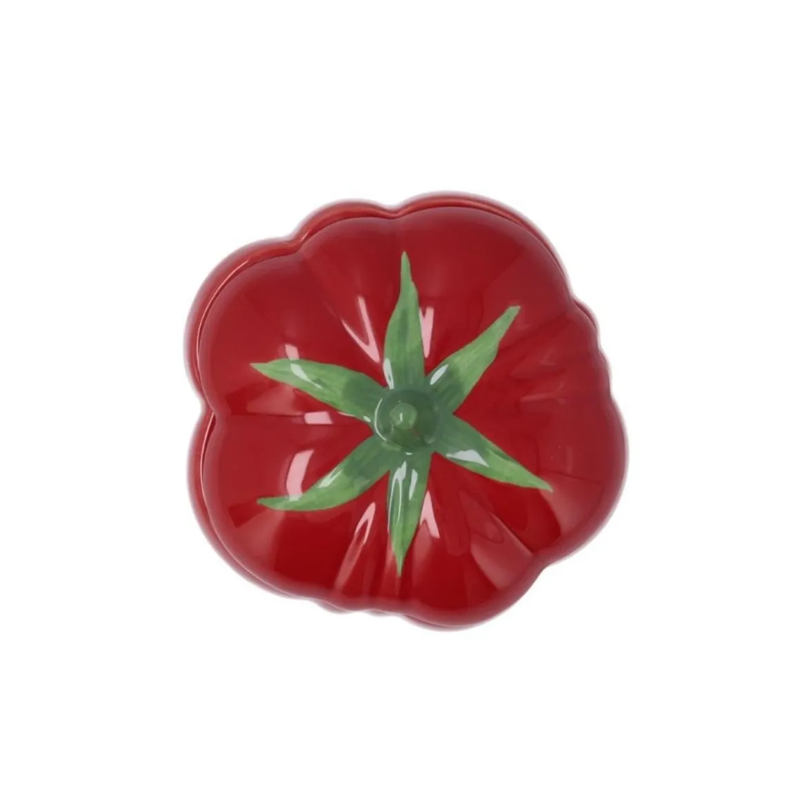Cuenco Vega Bidasoa con tapa diseño tomate porcelana rojo Ø15,5x12 cm