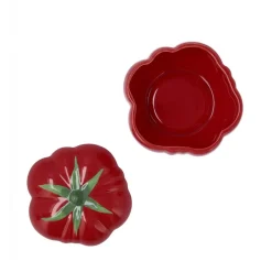 Cuenco Vega Bidasoa con tapa diseño tomate porcelana rojo Ø15,5x12 cm