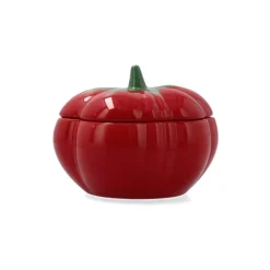 Cuenco Vega Bidasoa con tapa diseño tomate porcelana rojo Ø15,5x12 cm