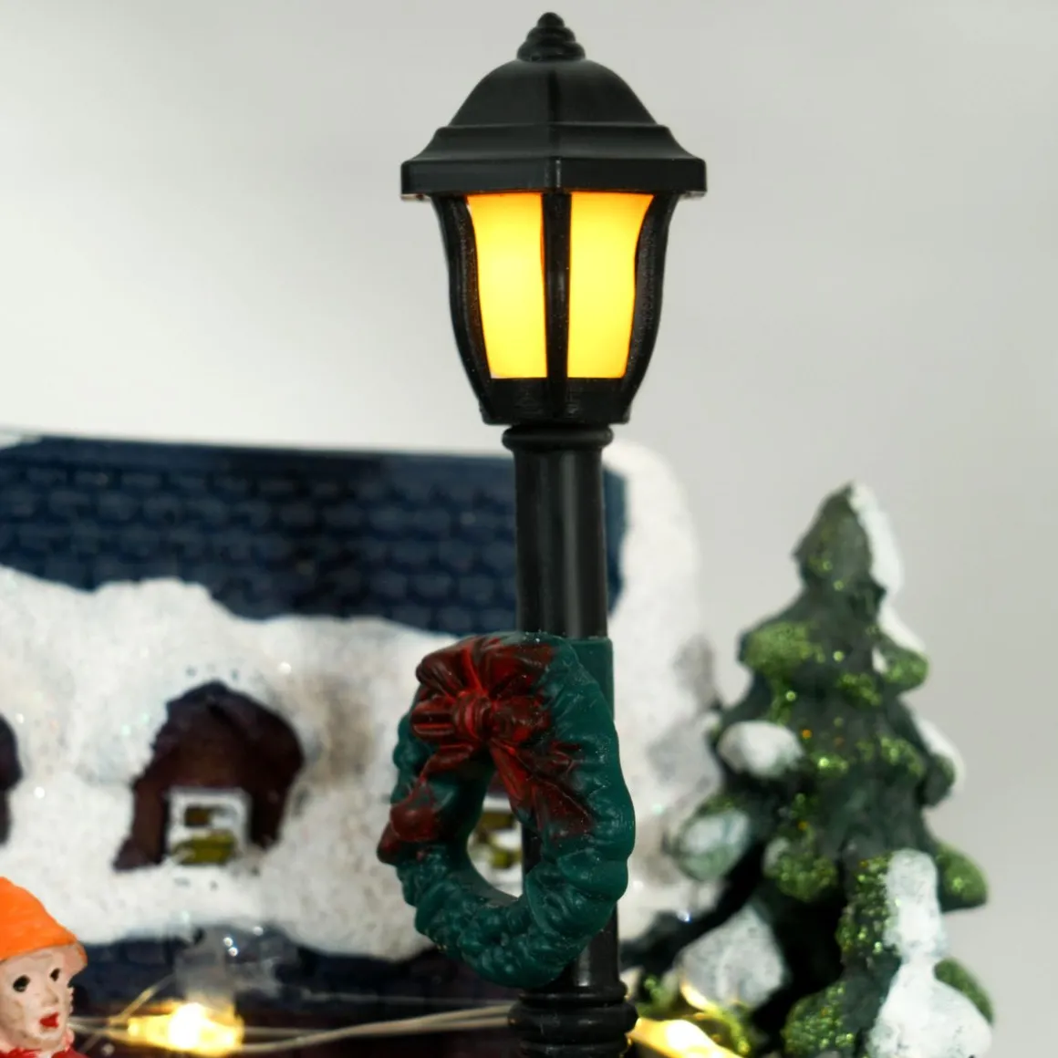 Decoración navideña Coro Homcom luces LED + giratorio multicolor 15x13 cm